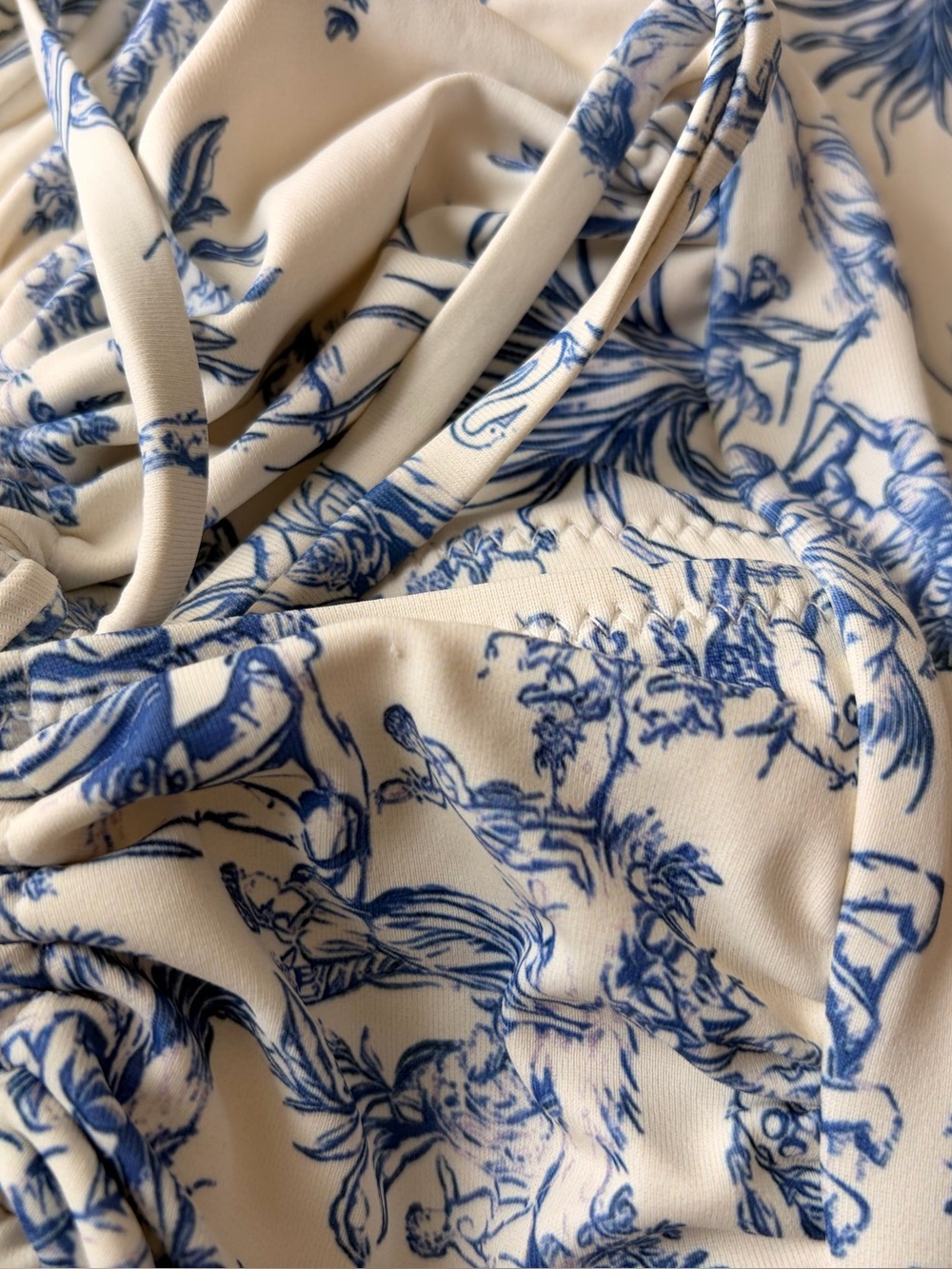 Blue & White Toile Swimsuit - Picture 5 of 6